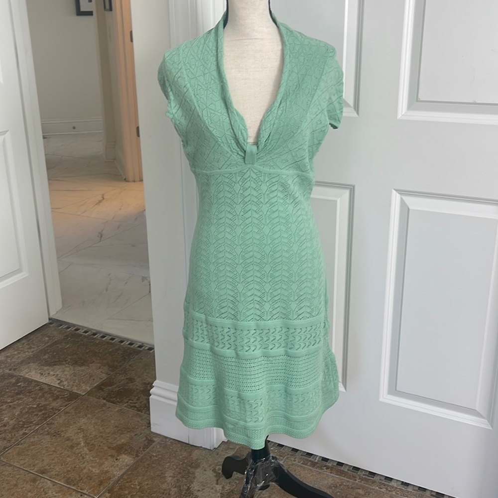 Catherine Malandrino  mint green crochet dress size L